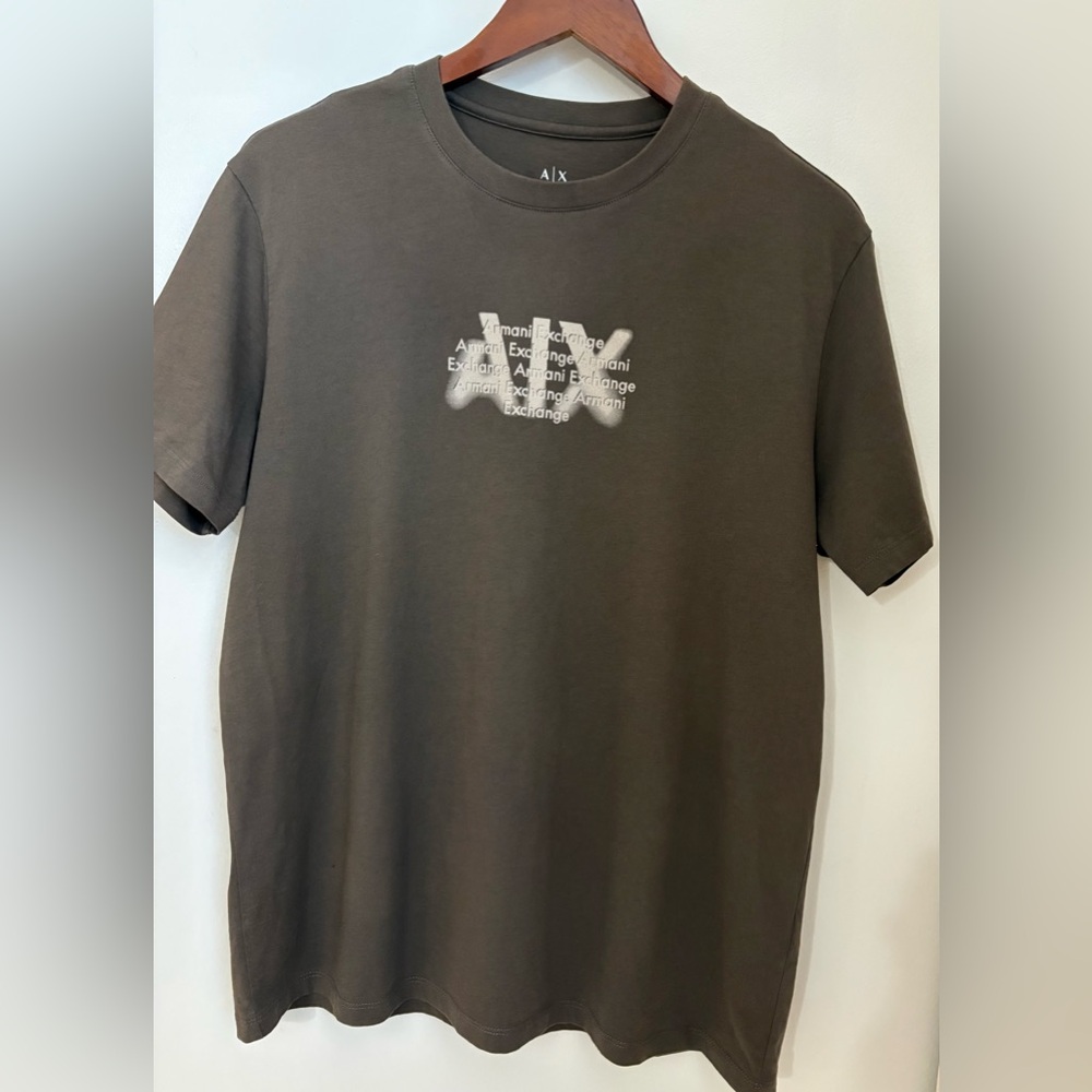 Armani Exchange Brown/Olive  Graphic Short Sleeve Tee